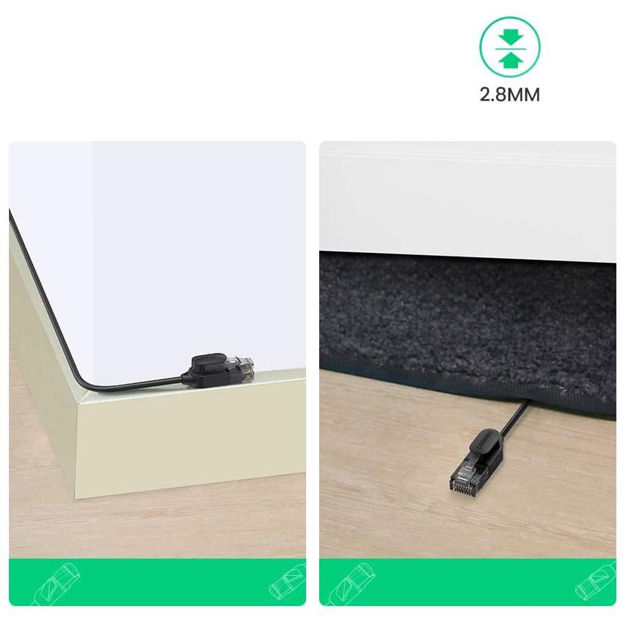 Ethernet Netzwerkkabel Ugreen RJ45 Cat 6 UTP, 1000Mbps, 2m, Schwarz