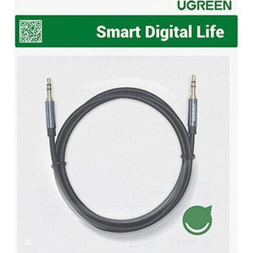 Audiokabel miniklinke 3,5 mm zu AUX, Ugreen, 1 m, Schwarz mit blauen Steckern
