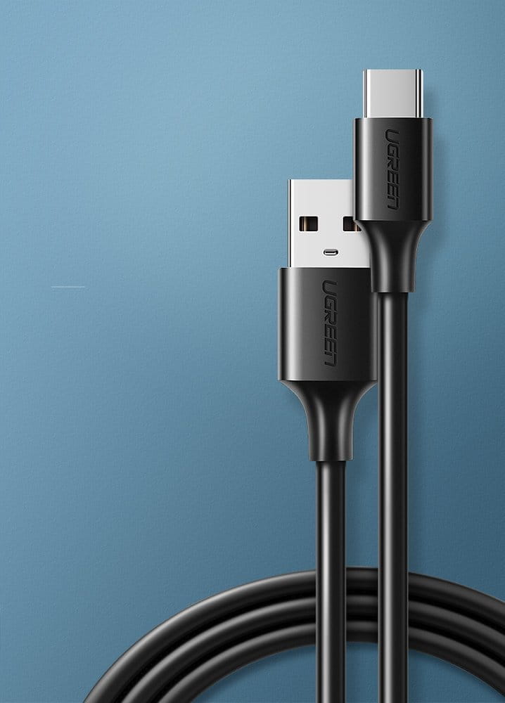 Kabel UGREEN USB-A für USB-C 3A, 1 m, Schwarz