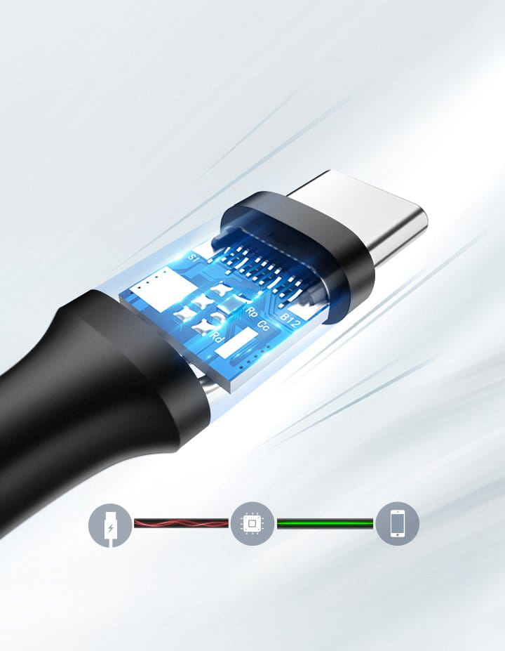 Kabel UGREEN USB-A für USB-C 3A, 3m, Schwarz