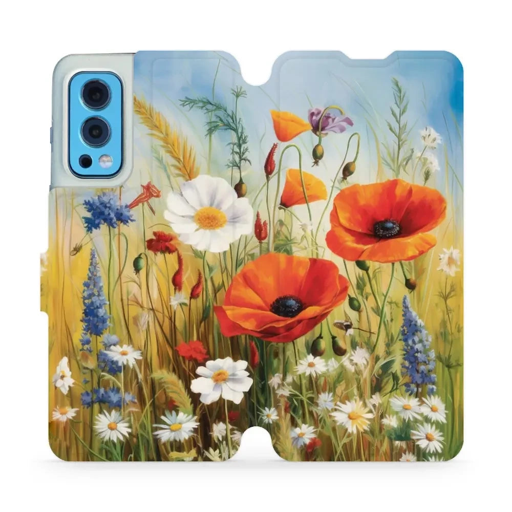 Handyhülle mit klappe für OnePlus Nord 2 5G, Mobiwear Book, Wiesenblumen