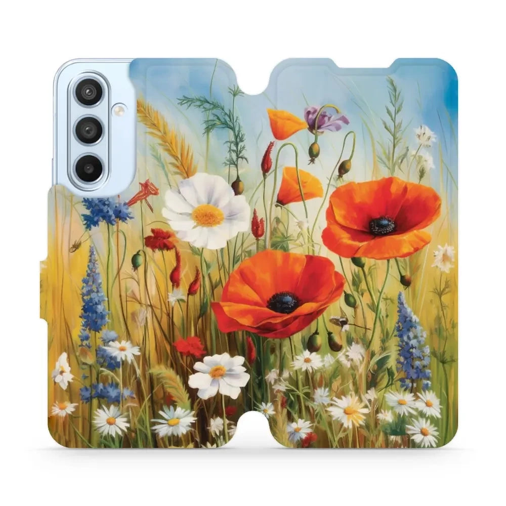Handyhülle mit klappe für Galaxy A54 5G, Mobiwear Book, Wiesenblumen