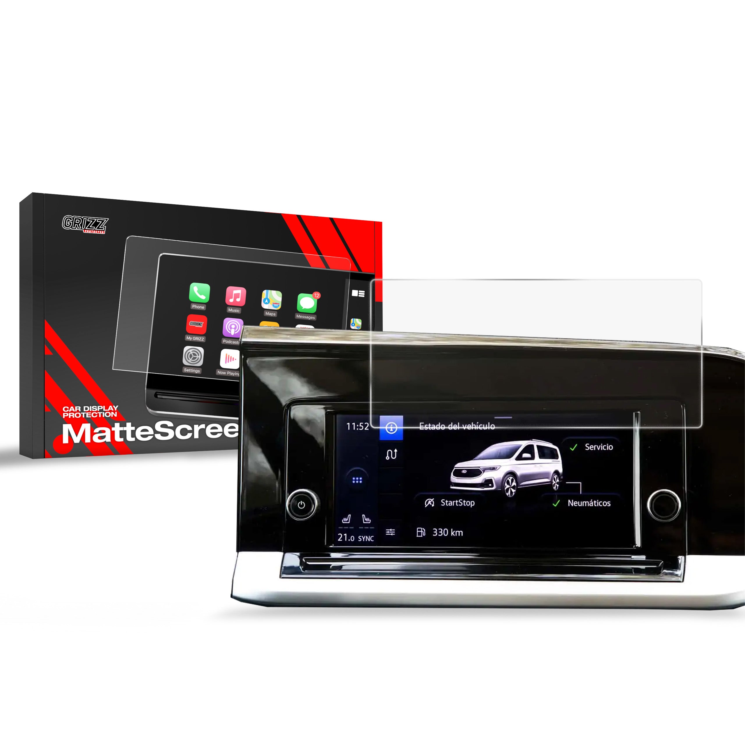 Matte Autodisplayfolie für Ford Tourneo Connect 4 8,5" (2022-2026), Grizz Protector