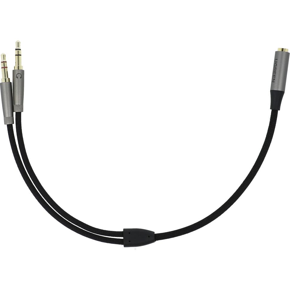 Ugreen 3,5 mm Mini-Klinken-Kopfhörer-Splitterkabel 25 cm, Graphit