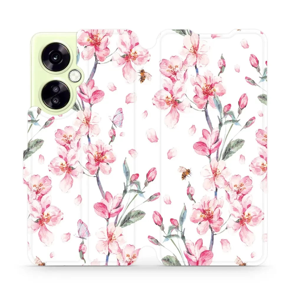 Handyhülle mit klappe für OnePlus Nord CE 3 Lite, Mobiwear Book, Rosa Frühling