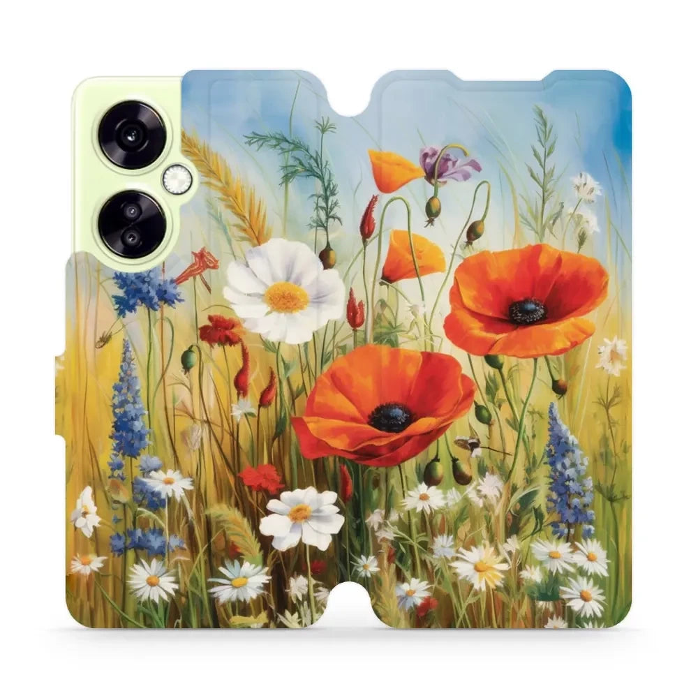 Handyhülle mit klappe für OnePlus Nord CE 3 Lite, Mobiwear Book, Wiesenblumen