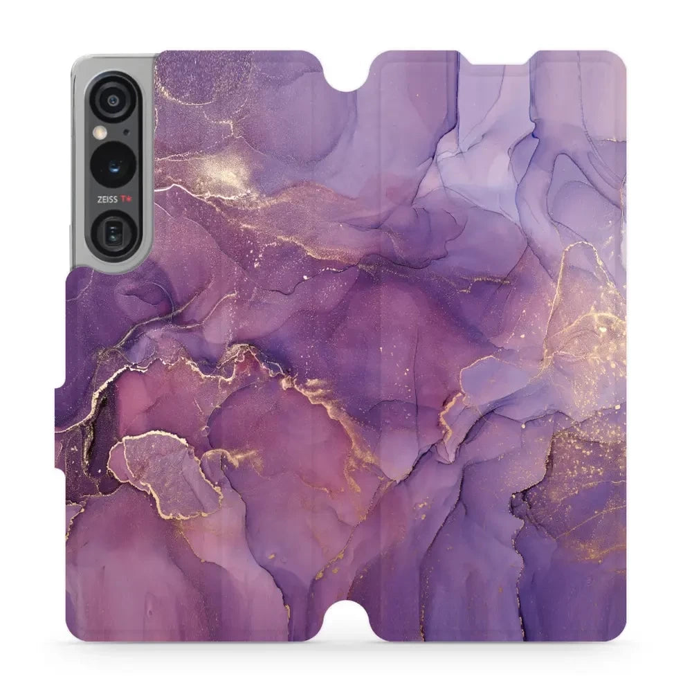 Handyhülle mit klappe für Sony Xperia 1 V, Mobiwear Book, Violett