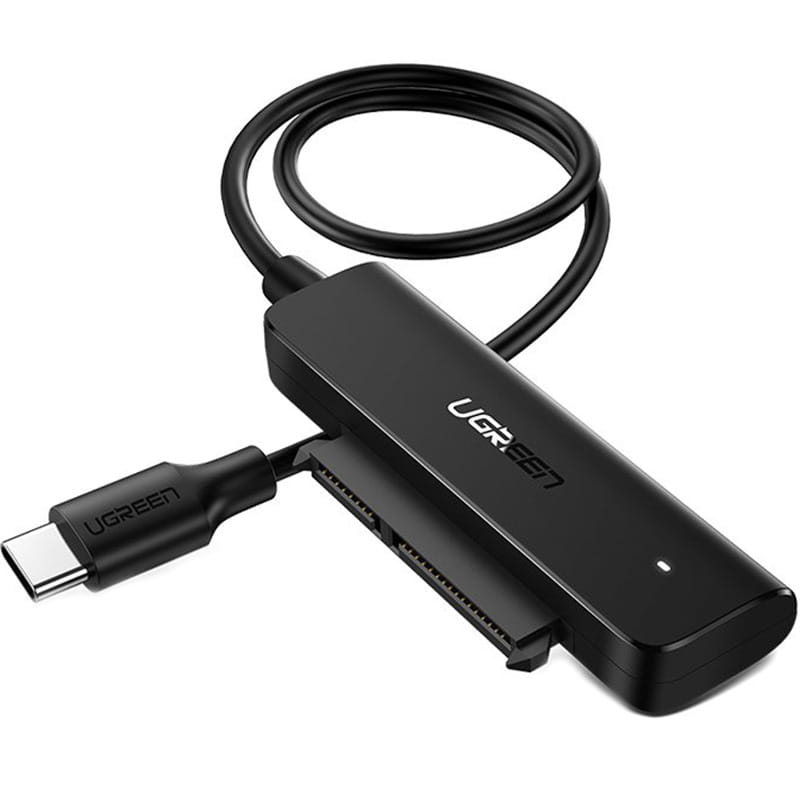 Adapter Ugreen USB-C auf SATA 2,5'' Laufwerk, SSD, HDD, 5 Gbps, 50 cm, Schwarz