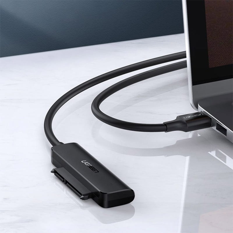 Adapter Ugreen USB-C auf SATA 2,5'' Laufwerk, SSD, HDD, 5 Gbps, 50 cm, Schwarz