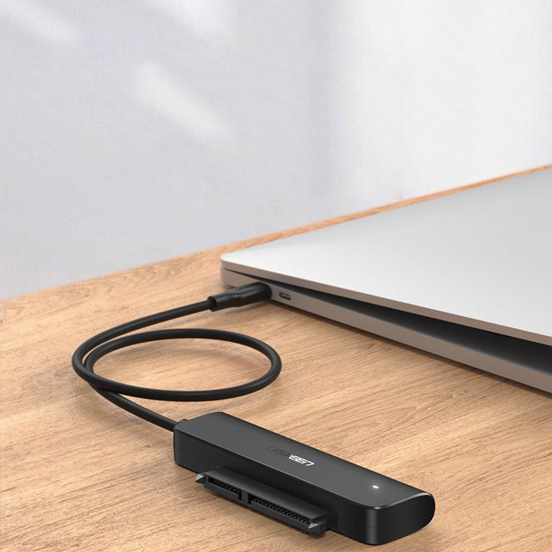 Adapter Ugreen USB-C auf SATA 2,5'' Laufwerk, SSD, HDD, 5 Gbps, 50 cm, Schwarz