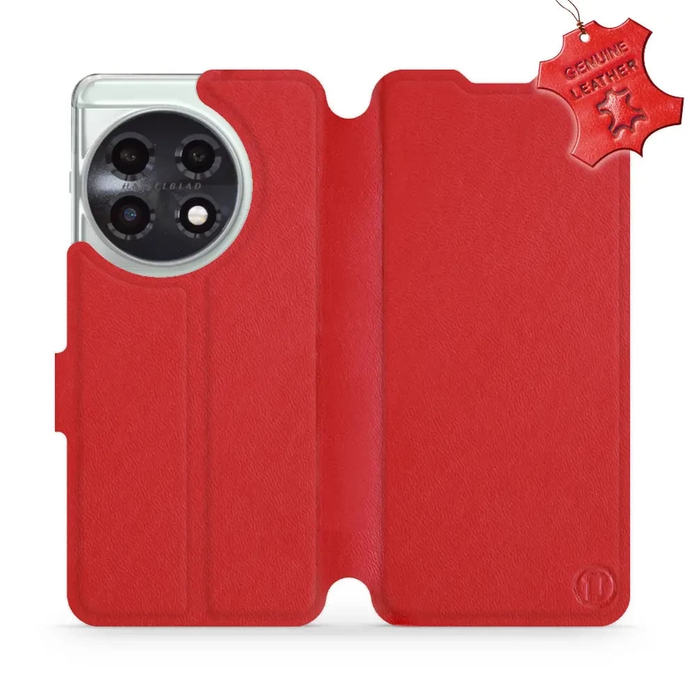 Echtleder Handyhülle für OnePlus 11 5G, Mobiwear Leather, Rot