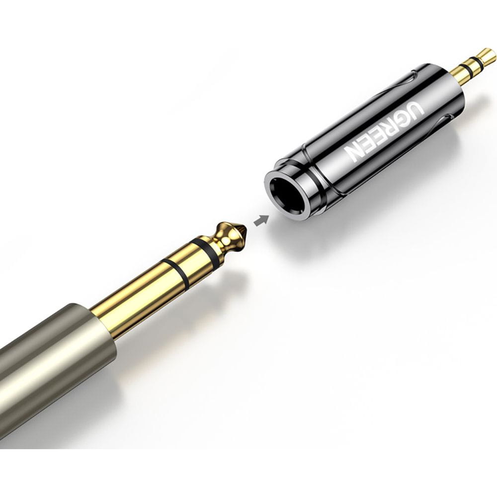 Ugreen Audio-Adapter von 6,35mm Jack (weiblich) auf 3,5mm Mini Jack (männlich), Schwarz