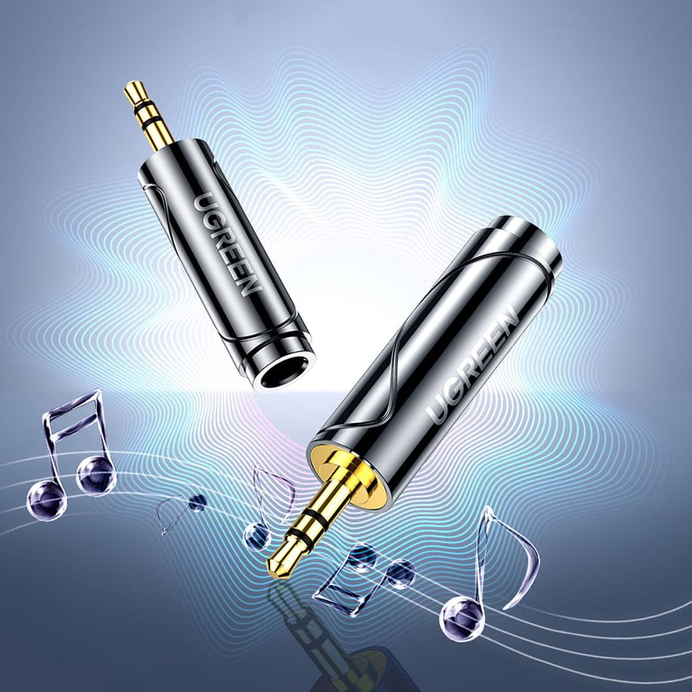 Ugreen Audio-Adapter von 6,35mm Jack (weiblich) auf 3,5mm Mini Jack (männlich), Schwarz