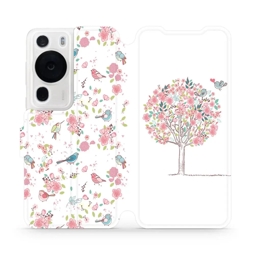Handyhülle mit klappe für Huawei P60 Pro, Mobiwear Book, Rosa Hain