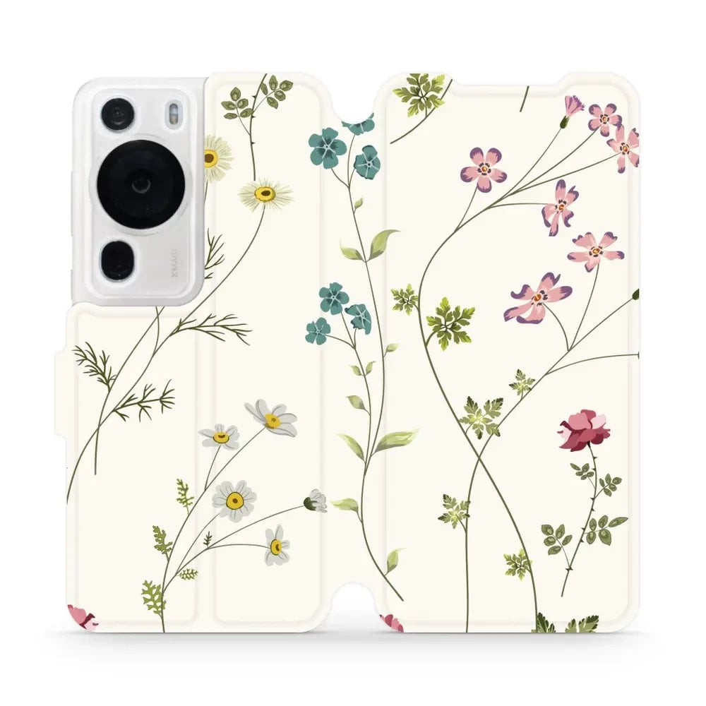 Handyhülle mit klappe für Huawei P60 Pro, Mobiwear Book, Feldblumen