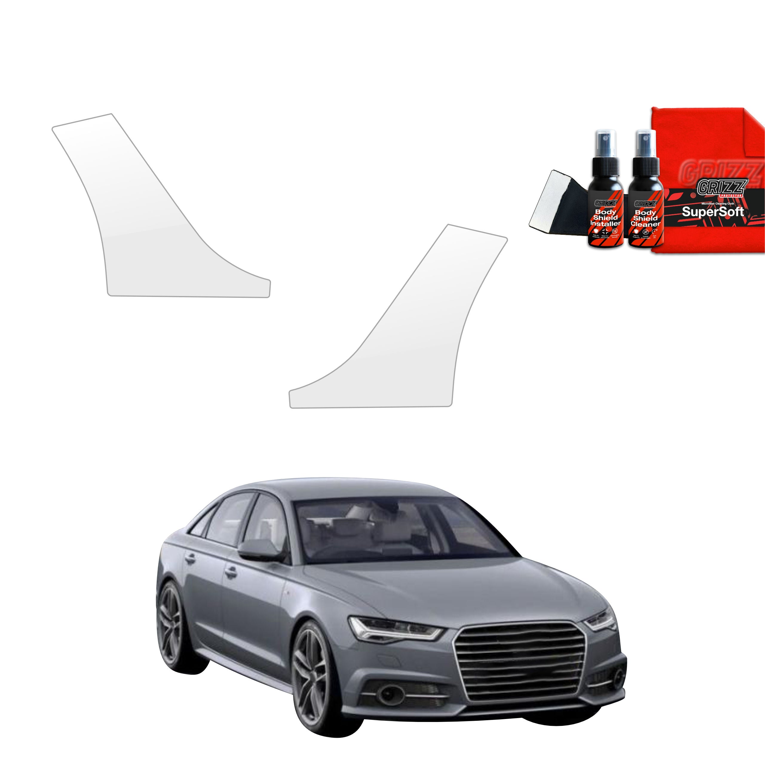 2in1 Schutzfolie Grizz Protector für hinteren & vorderen Seitenschwelle - Audi A6 C7 Sedan (2011-2014)