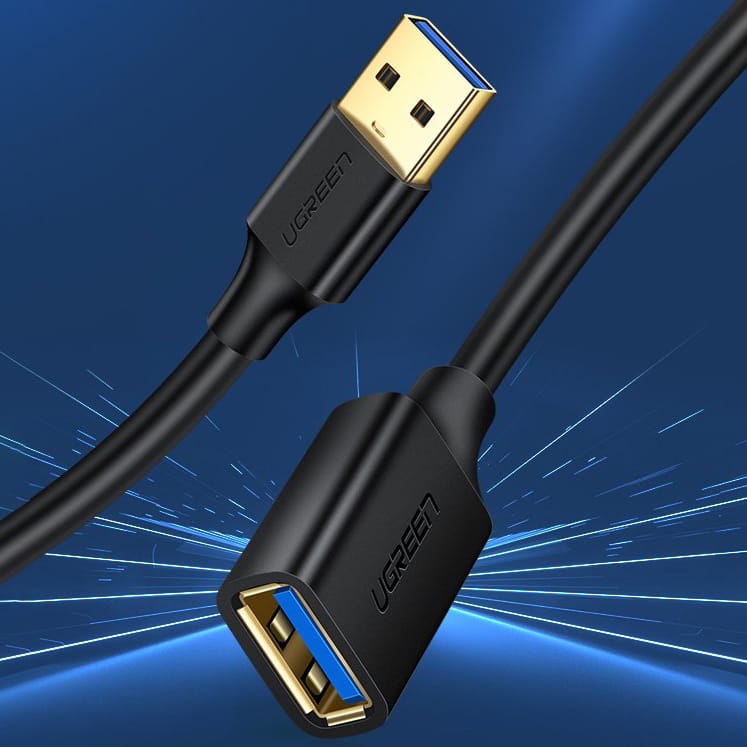 Adapterkabel USB (Buchse) - USB (Stecker), Ugreen 3.0, 5 Gbps, 1 m, Schwarz