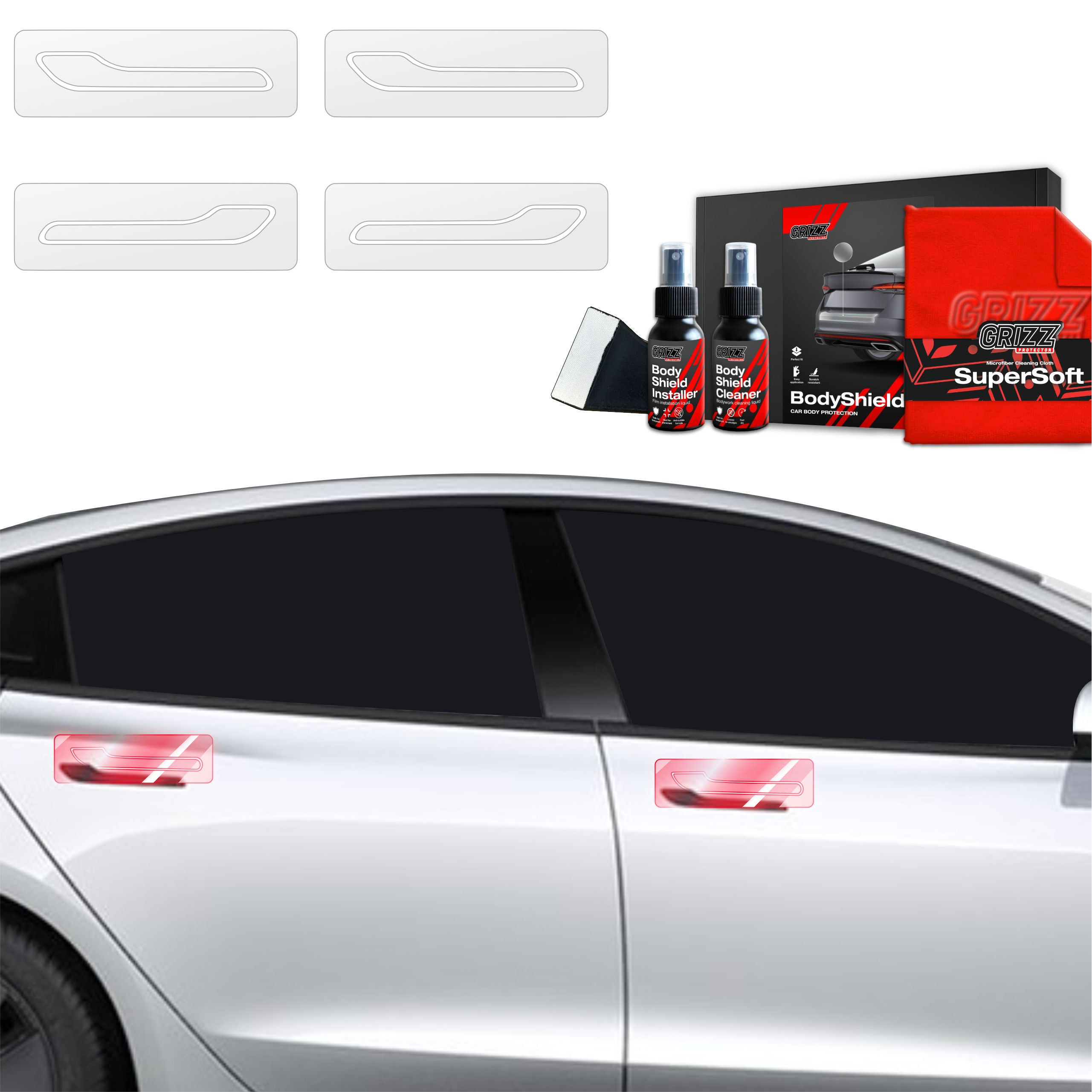 4in1 Schutzfolie Grizz Protector für Türgriffmulden - Tesla Model S (2023-2026)