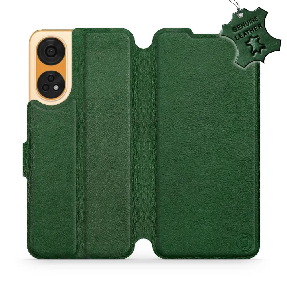 Echtleder Handyhülle für Oppo Reno8T 5G, Mobiwear Leather, Grün