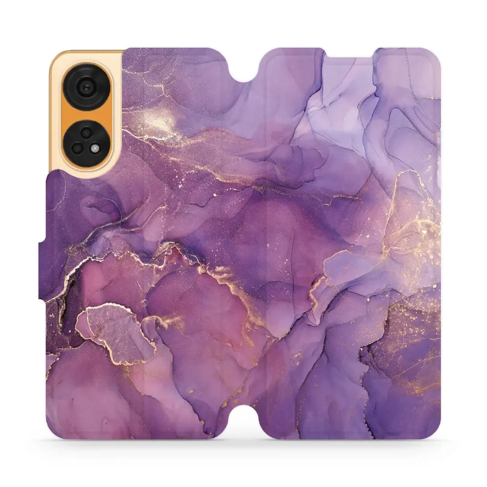 Handyhülle mit klappe für Oppo Reno8T 5G, Mobiwear Book, Violett
