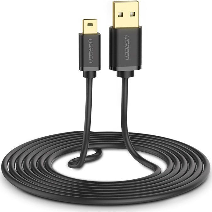 Kabel UGREEN USB-A für Mini-USB 480 Mbps, 0,25 m, Schwarz