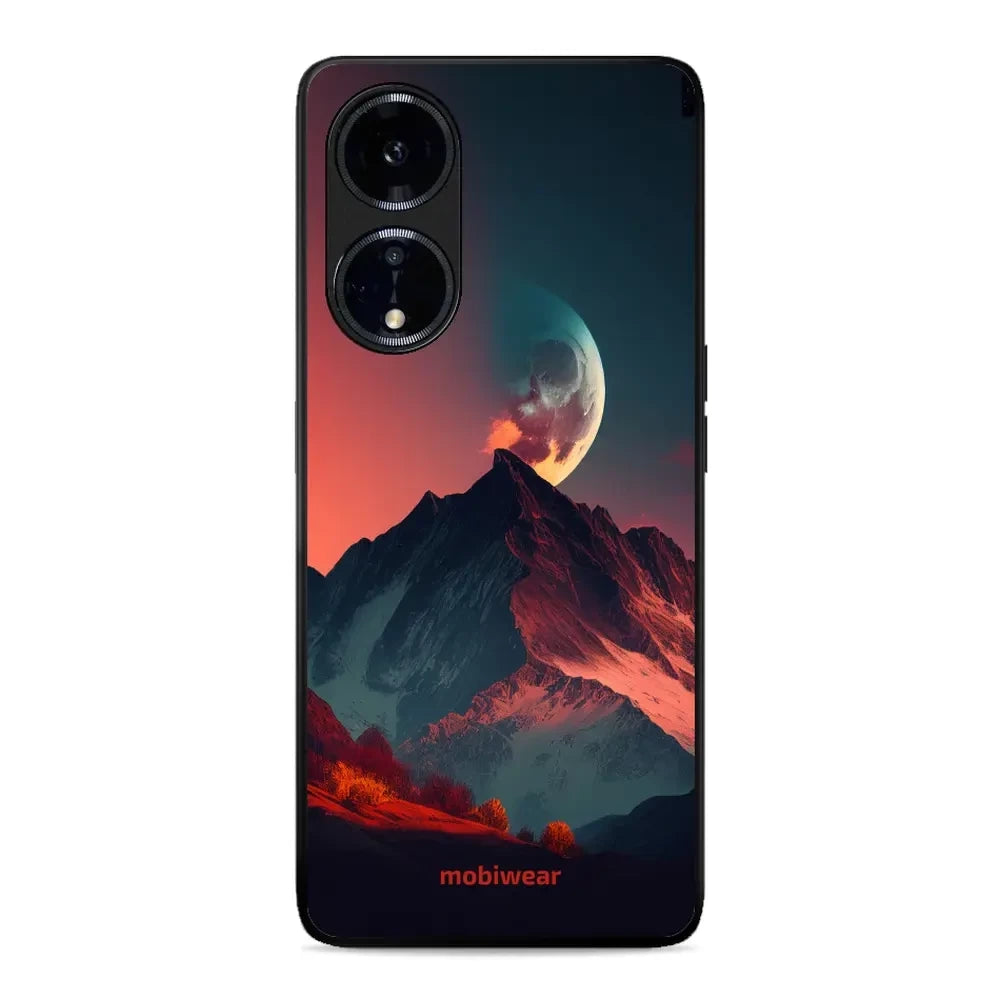 Handyhülle für Oppo A98 5G, Mobiwear Glossy Case, Gebirgsdämmerung