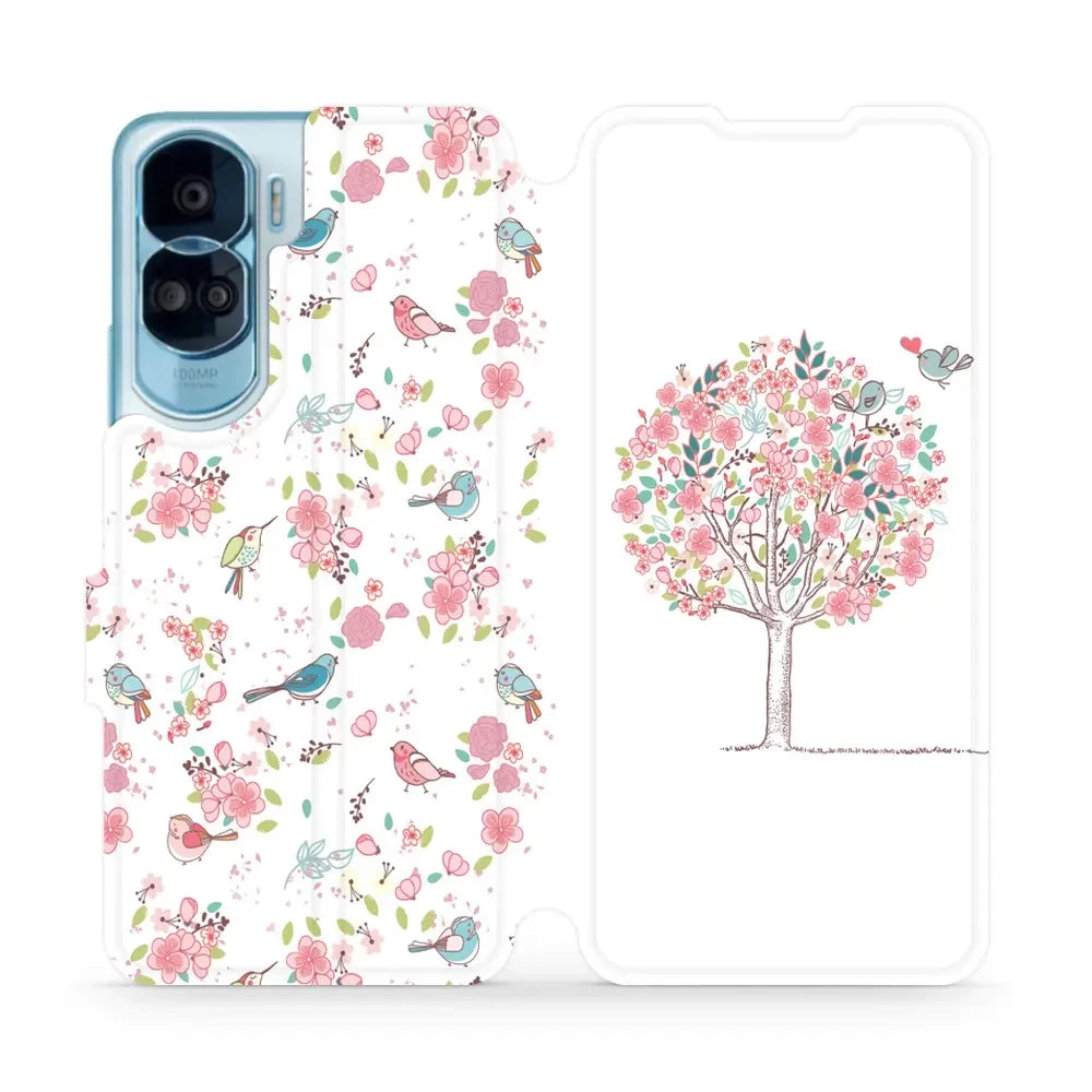 Handyhülle mit klappe für Honor 90 Lite, Mobiwear Book, Rosa Hain