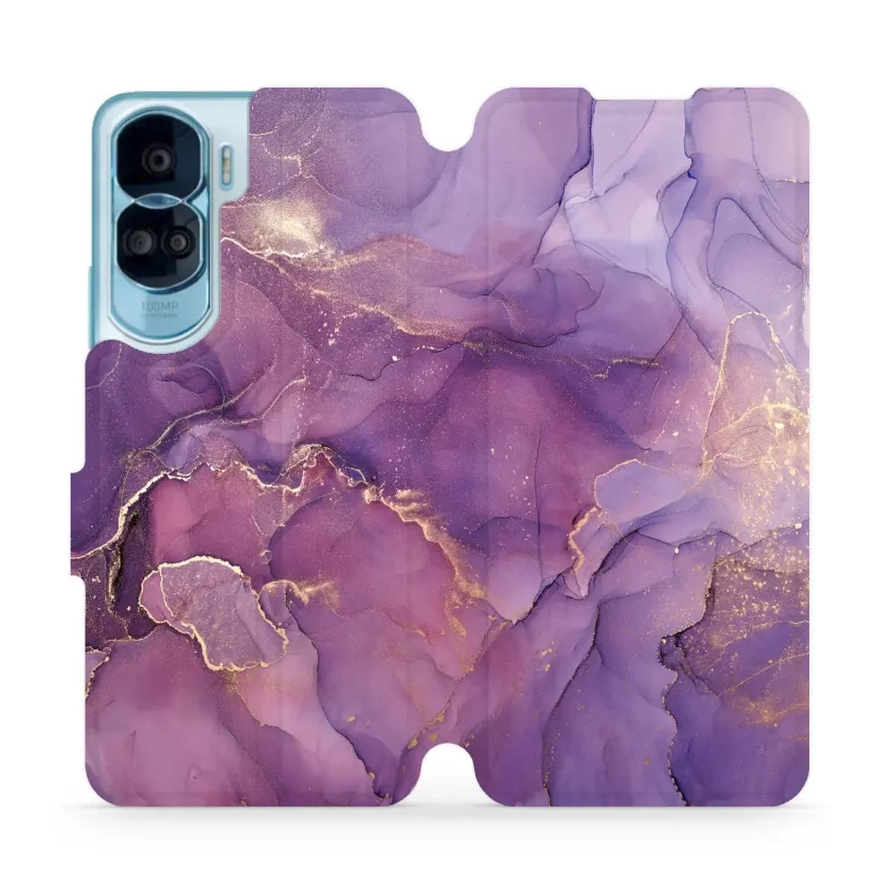 Handyhülle mit klappe für Honor 90 Lite, Mobiwear Book, Violett