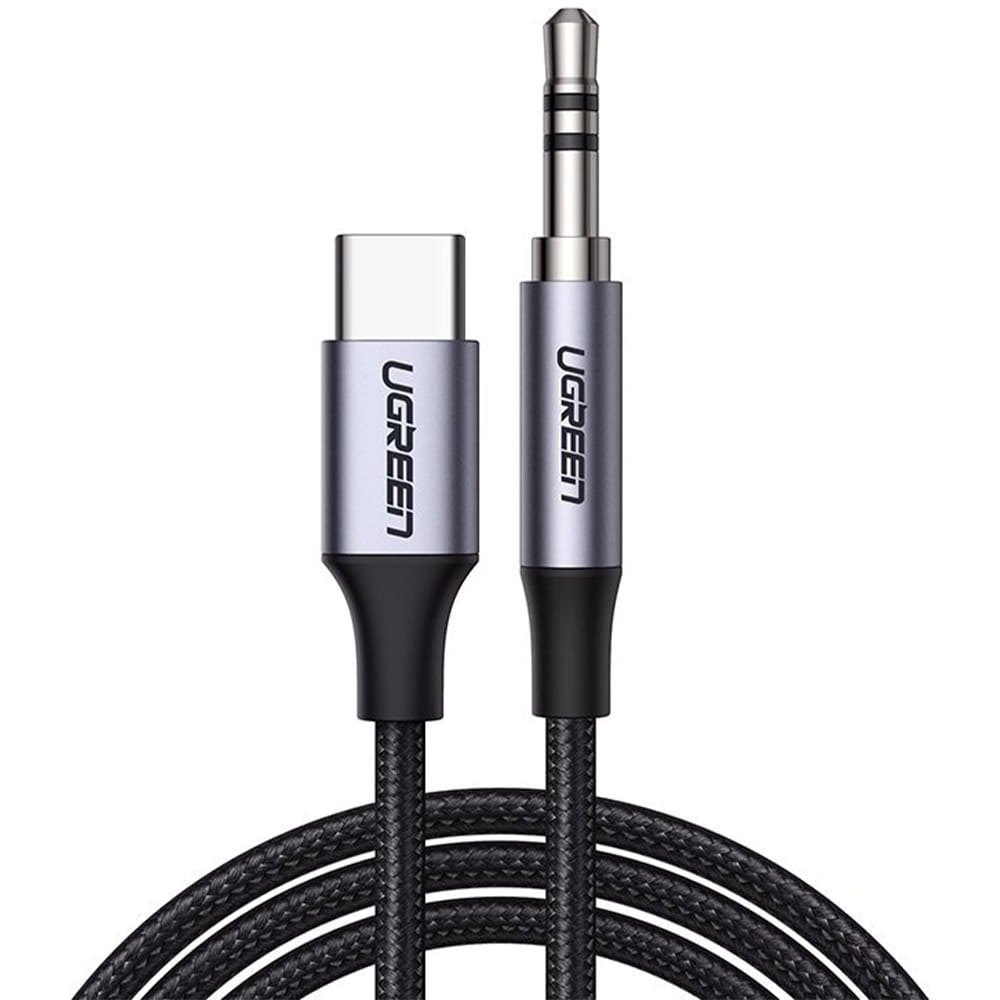 Audiokabel AUX 3,5 mm mini jack - USB Typ C für Telefon/Tablet 1 m, Ugreen, Schwarz