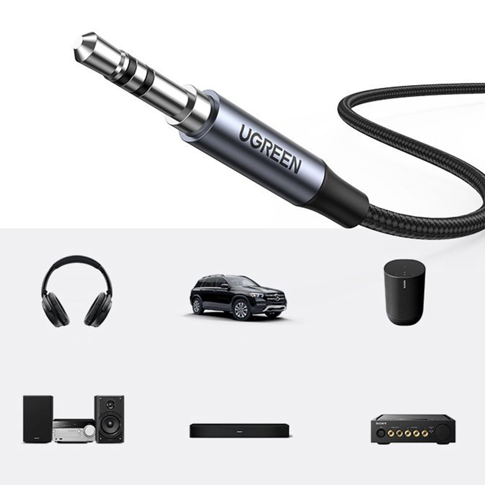 Audiokabel AUX 3,5 mm mini jack - USB Typ C für Telefon/Tablet 1 m, Ugreen, Schwarz