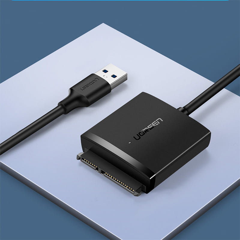 Ugreen USB-A 3.0 Adapter für 2.5'' / 3.5'' SATA Laufwerke, SSD, HDD, Schwarz