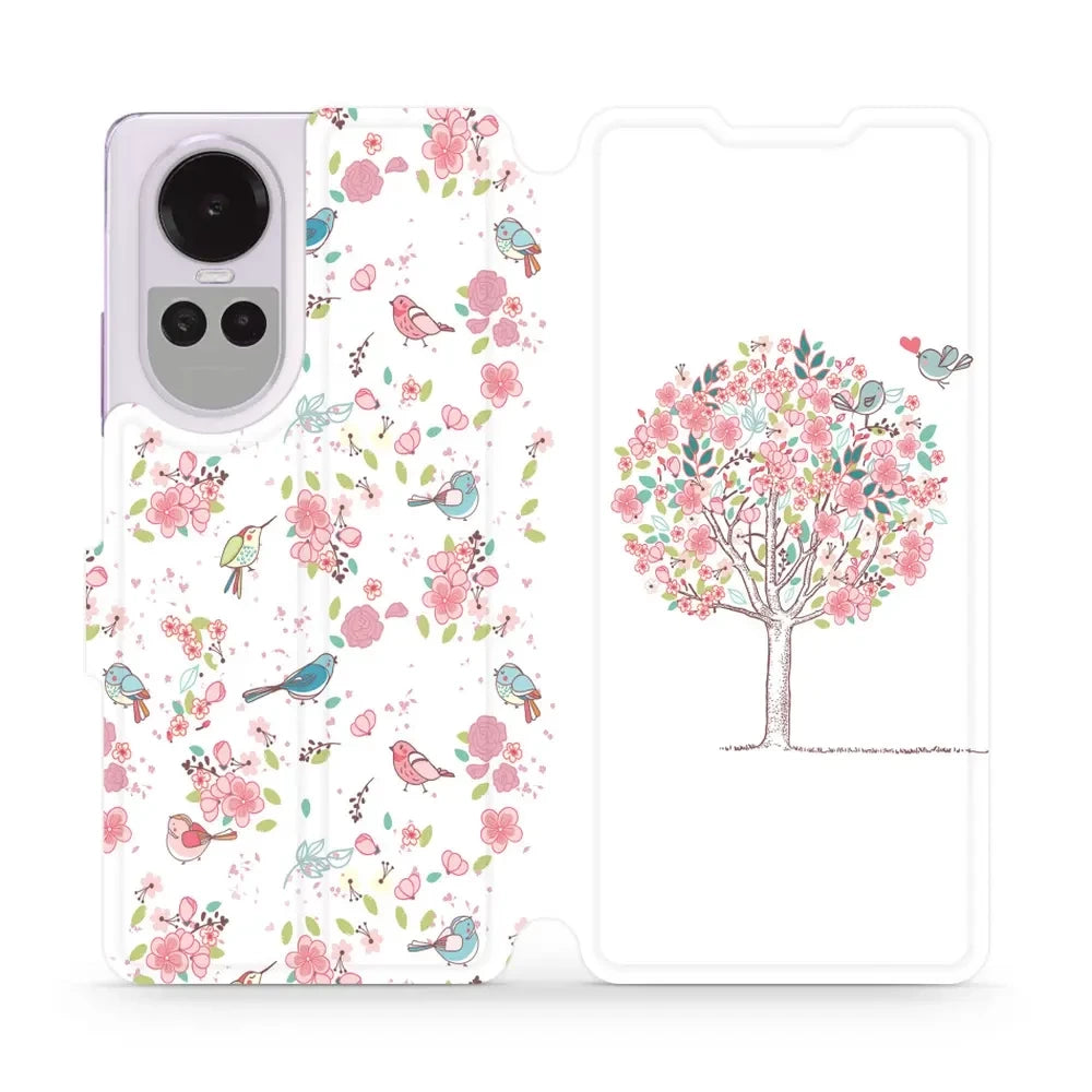 Handyhülle mit klappe für Oppo Reno10 Pro 5G, Mobiwear Book, Rosa Hain