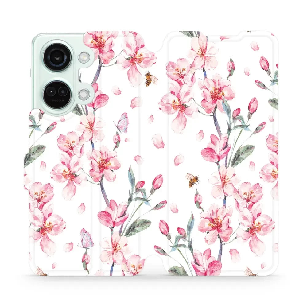 Handyhülle mit klappe für OnePlus Nord 3, Mobiwear Book, Rosa Frühling