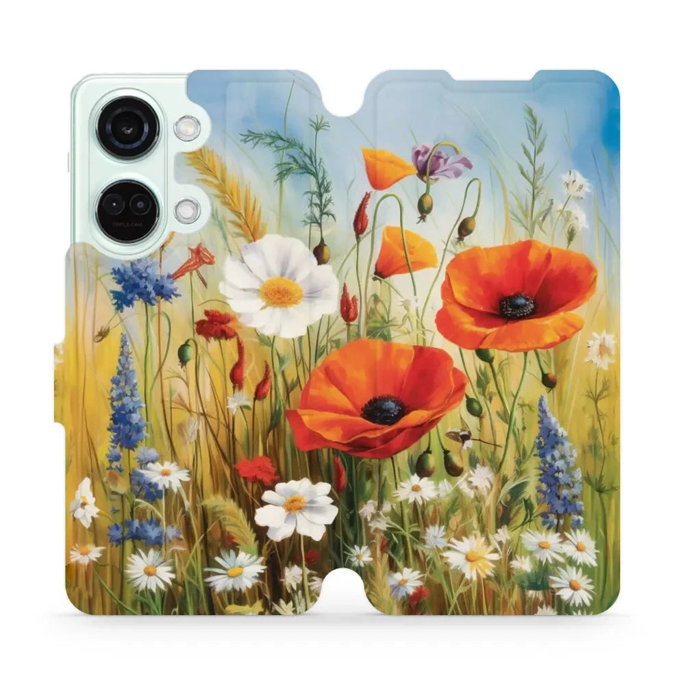 Handyhülle mit klappe für OnePlus Nord 3, Mobiwear Book, Wiesenblumen