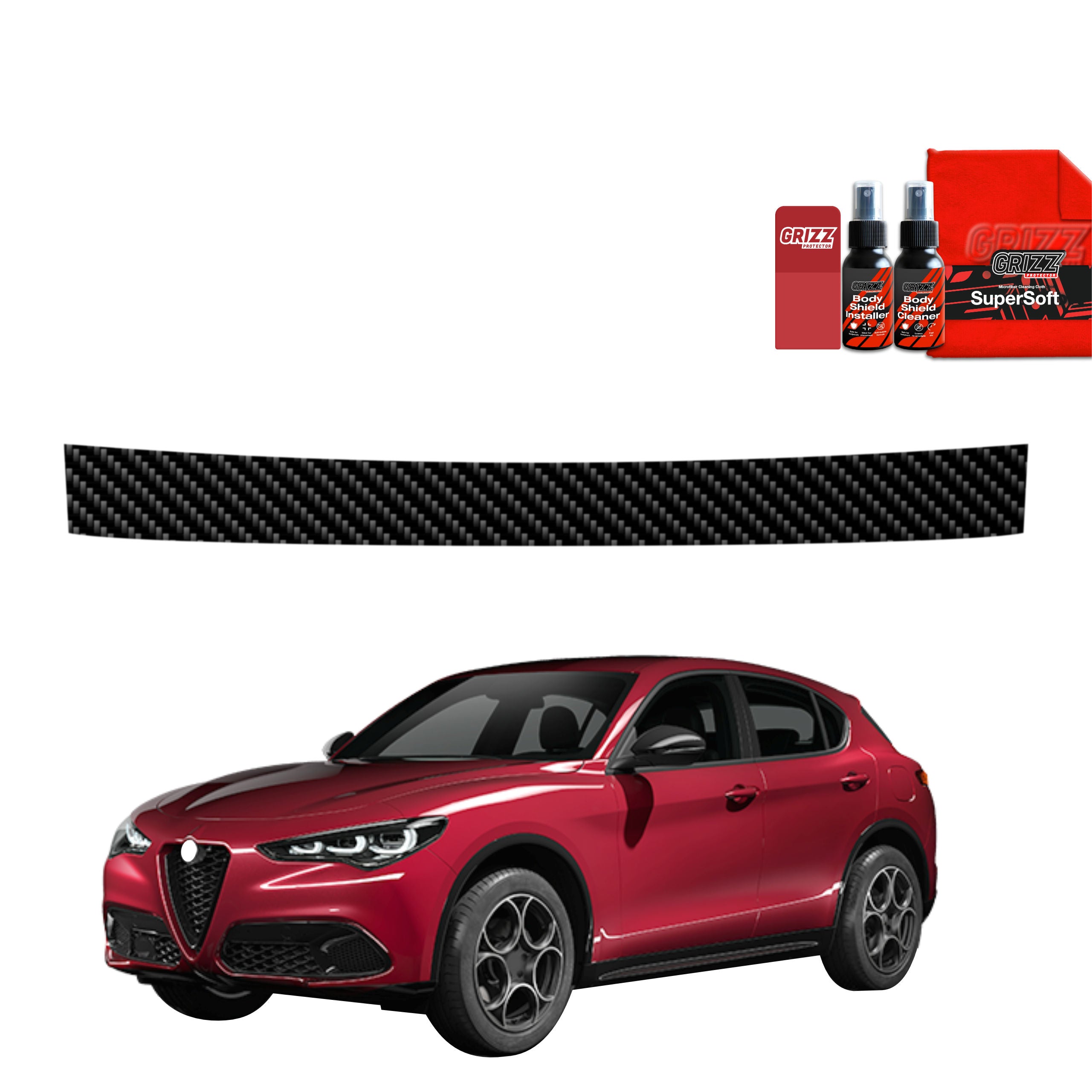 Kohlenstoff Schutzfolie Grizz Protector für Ladekante - Alfa Romeo Stelvio (2023-2026)