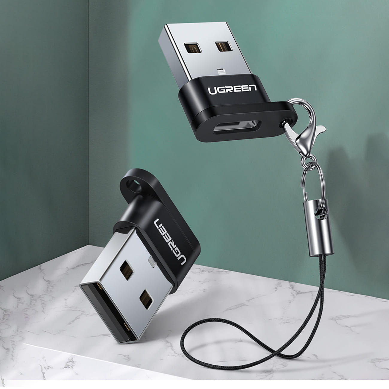 Adapter von USB-C auf USB-A Ugreen, Schwarz