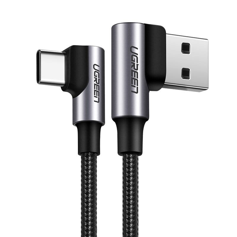Ugreen USB-A / USB-C Schnellladekabel 3.0 Winkel, 0.5m, Grau