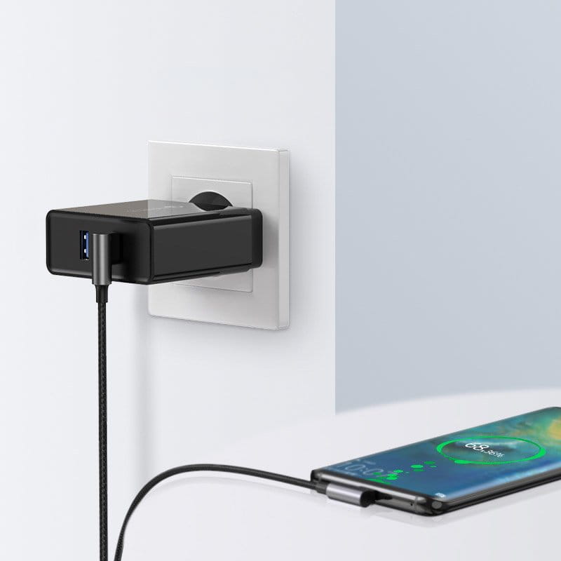Ugreen USB-A / USB-C Schnellladekabel 3.0 Winkel, 0.5m, Grau