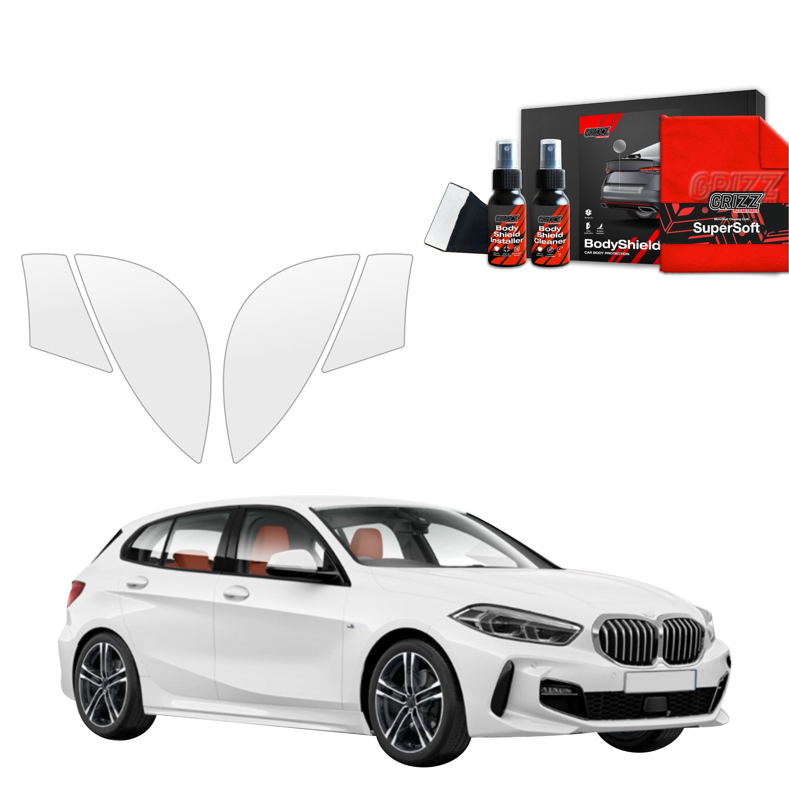 4in1 Schutzfolie Grizz Protector für hinteren & vorderen Seitenschwelle - BMW 5 Kombi G60 520d (2024-2026)
