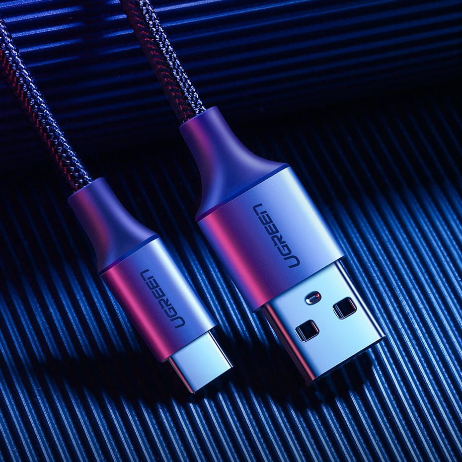Kabel Ugreen USB - USB-C, 0,5m, 3A, Quick Charge 3.0, Grau