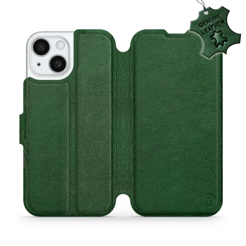 Echtleder Handyhülle für iPhone 15, Mobiwear Leather, Grün