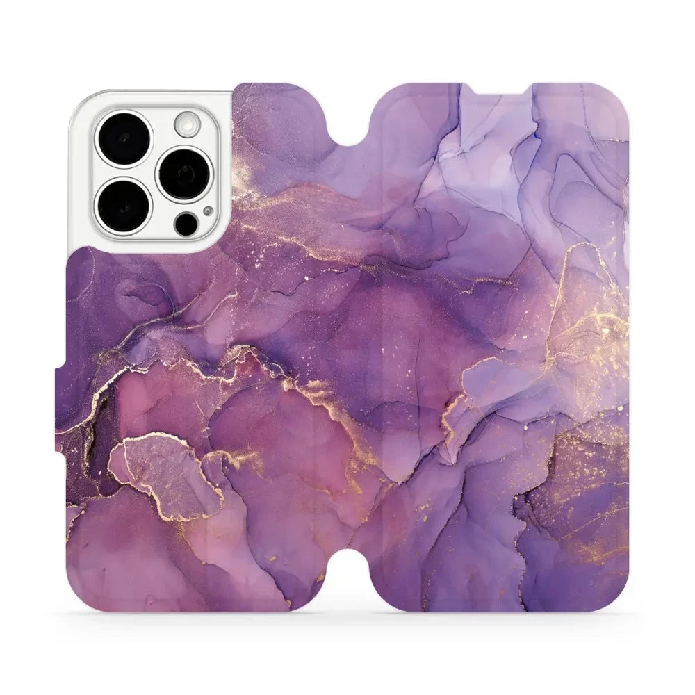Handyhülle mit klappe für iPhone 15 Pro, Mobiwear Book, Violett
