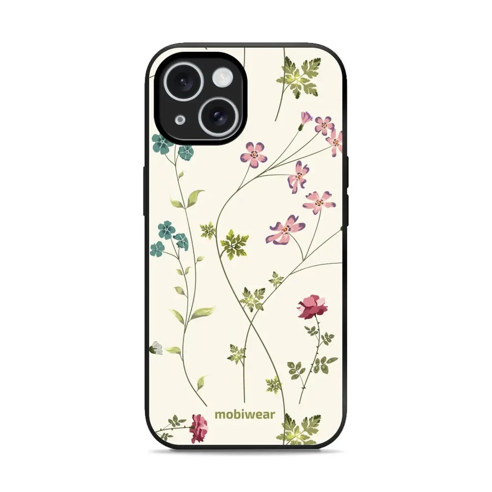 Handyhülle für iPhone 15, Mobiwear Glossy Case, Idyllische Blüte
