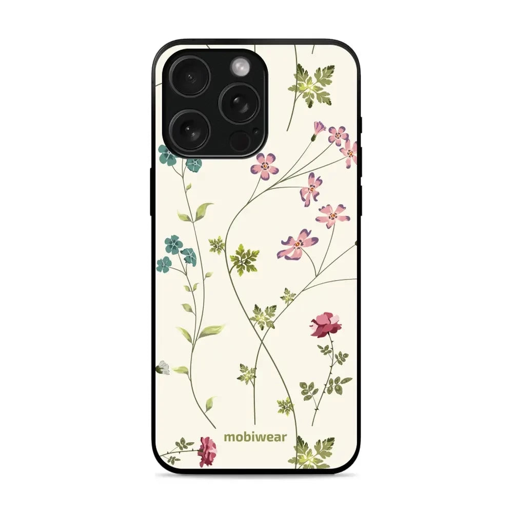 Handyhülle für iPhone 15 Pro, Mobiwear Glossy Case, Idyllische Blüte
