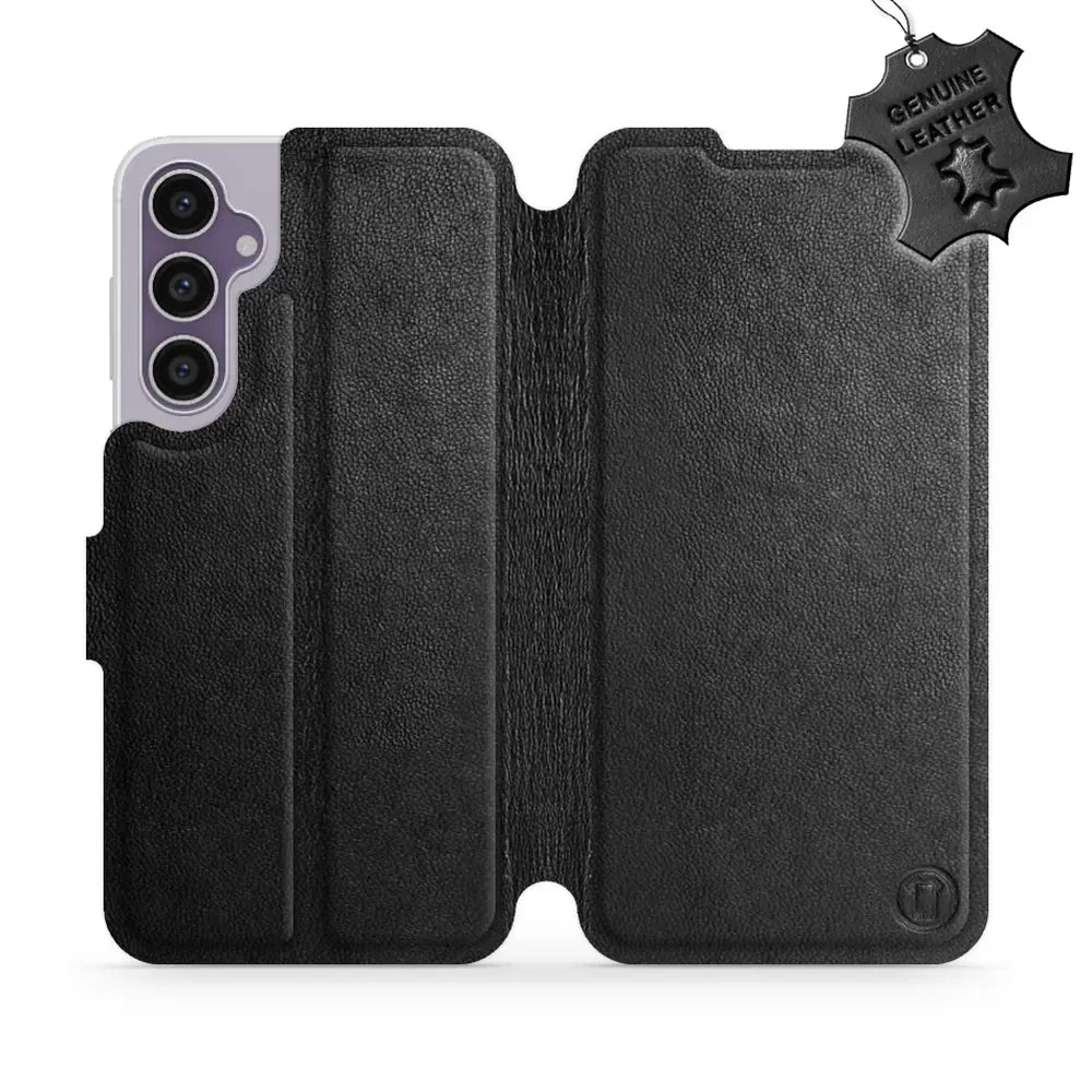 Echtleder Handyhülle für Galaxy S23 FE, Mobiwear Leather, Schwarz
