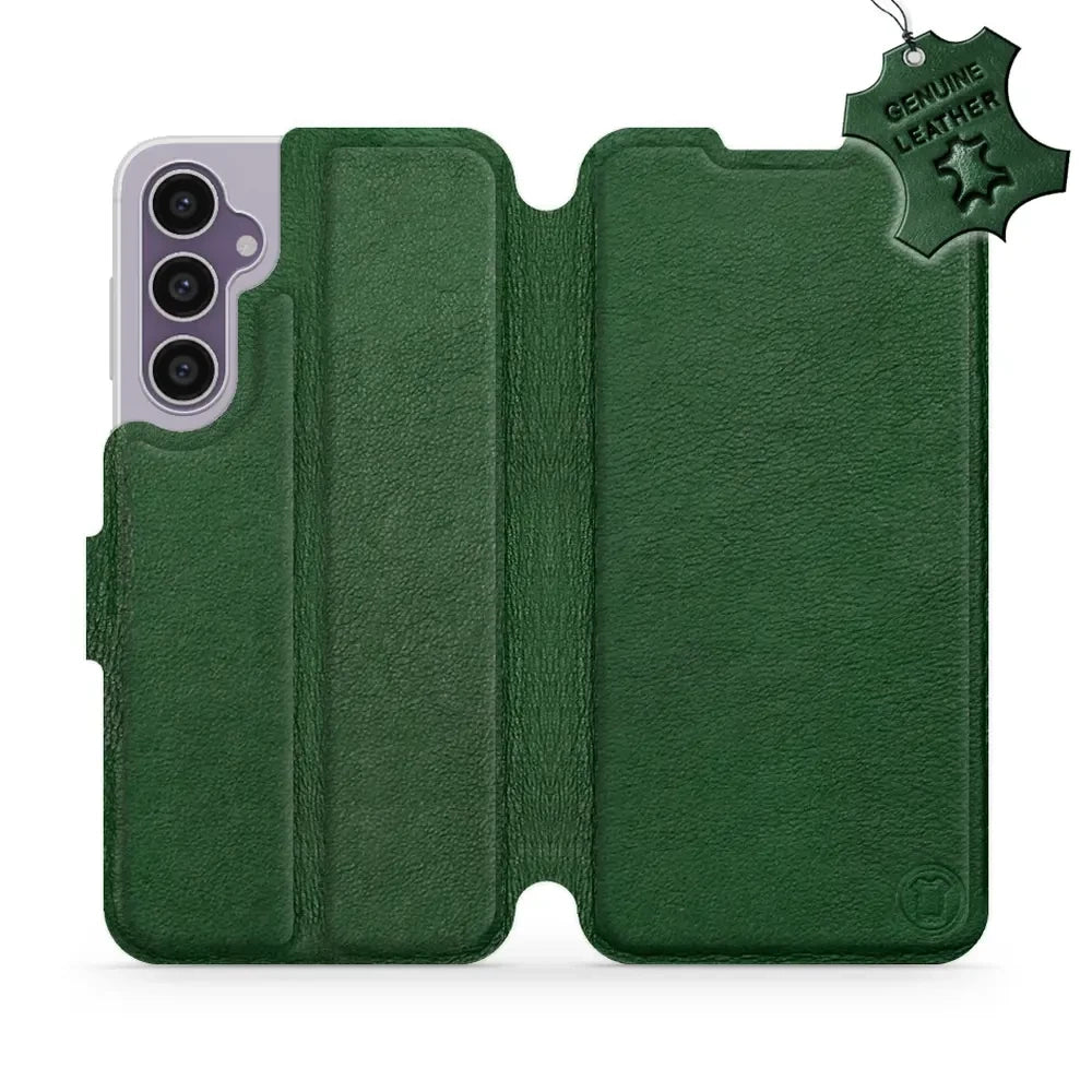 Echtleder Handyhülle für Galaxy S23 FE, Mobiwear Leather, Grün