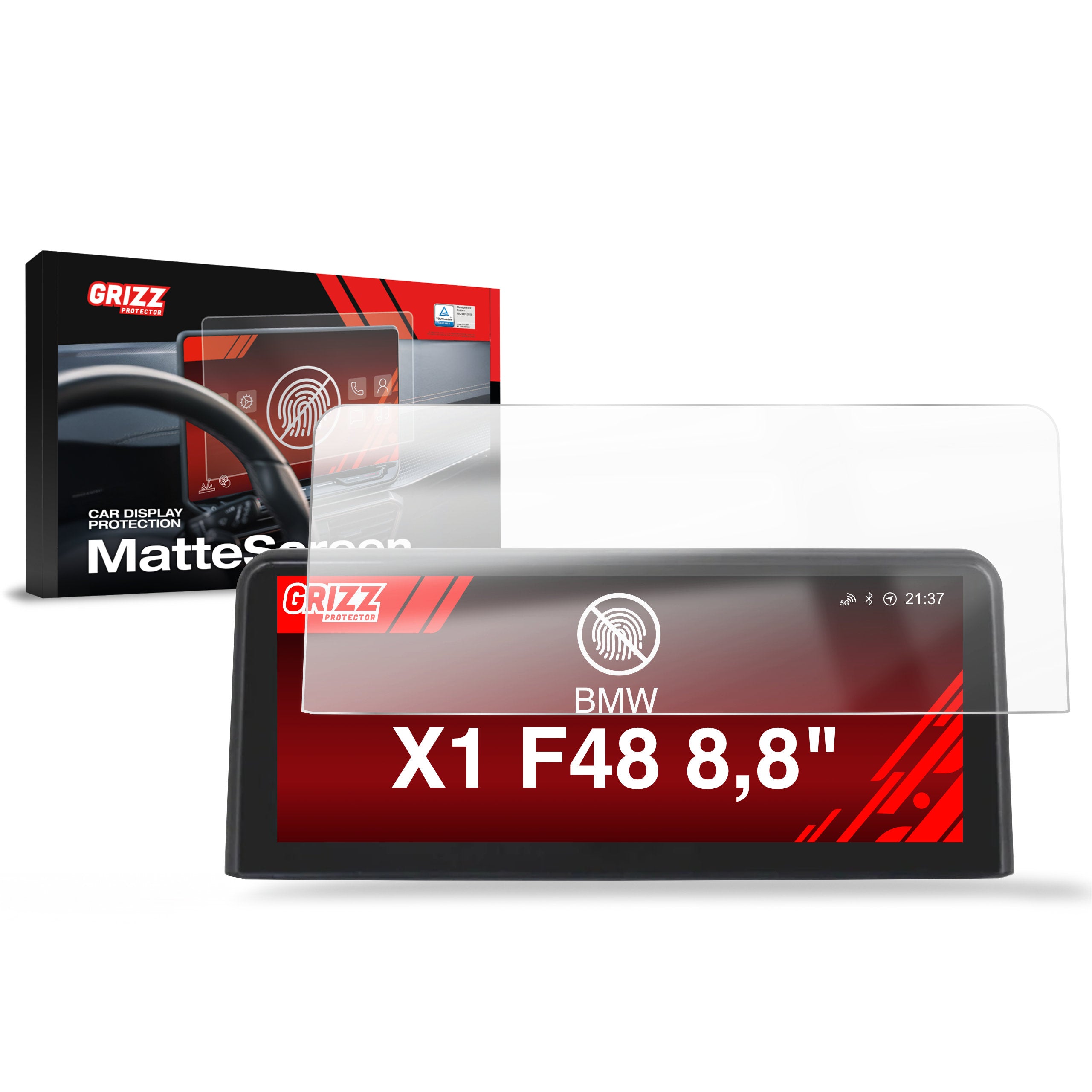 Matte Autodisplayfolie für BMW X1 F48 8,8" (2015-2019), Grizz Protector