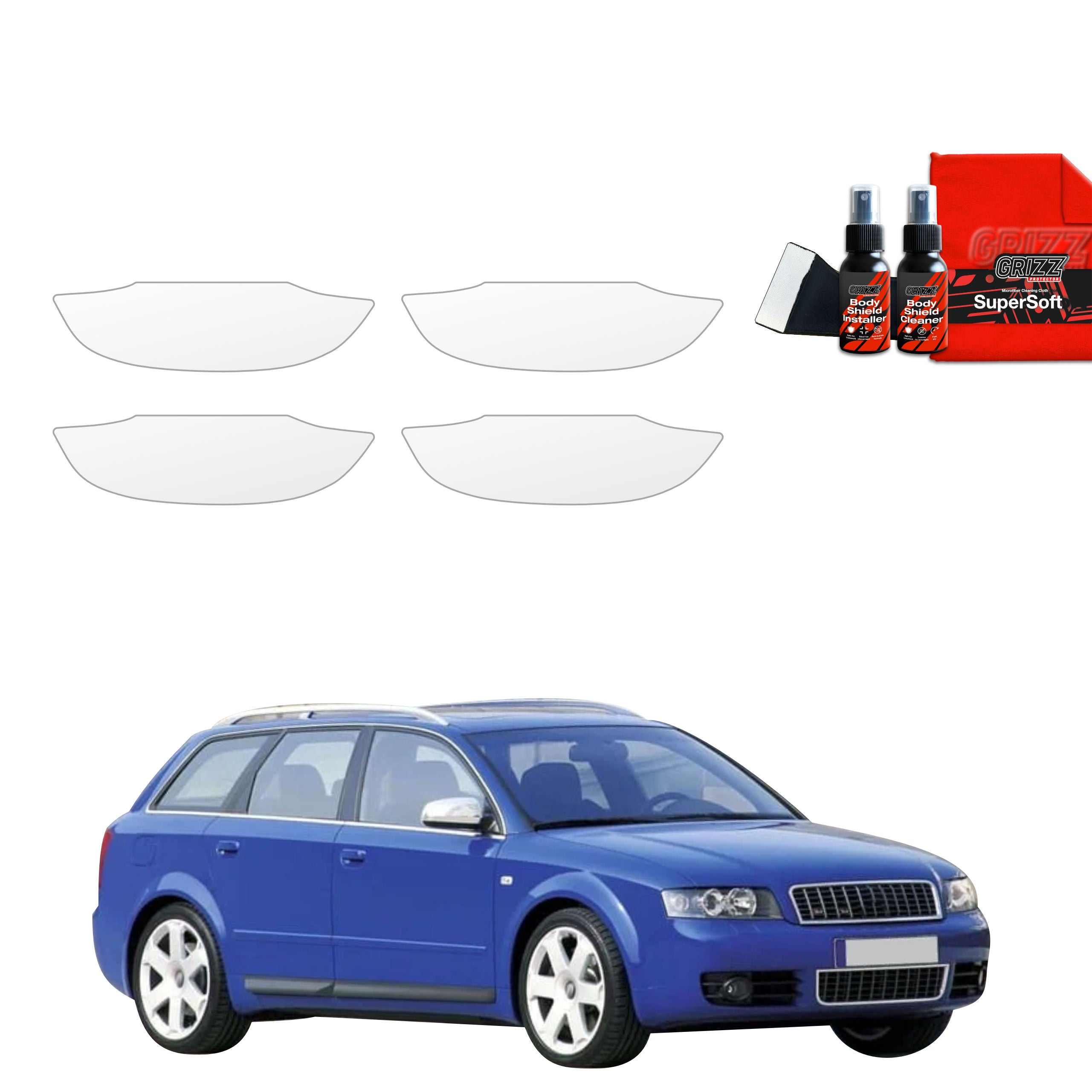 4in1 Schutzfolie Grizz Protector für Türgriffmulden - Audi A4 B6 Avant (2000-2006)