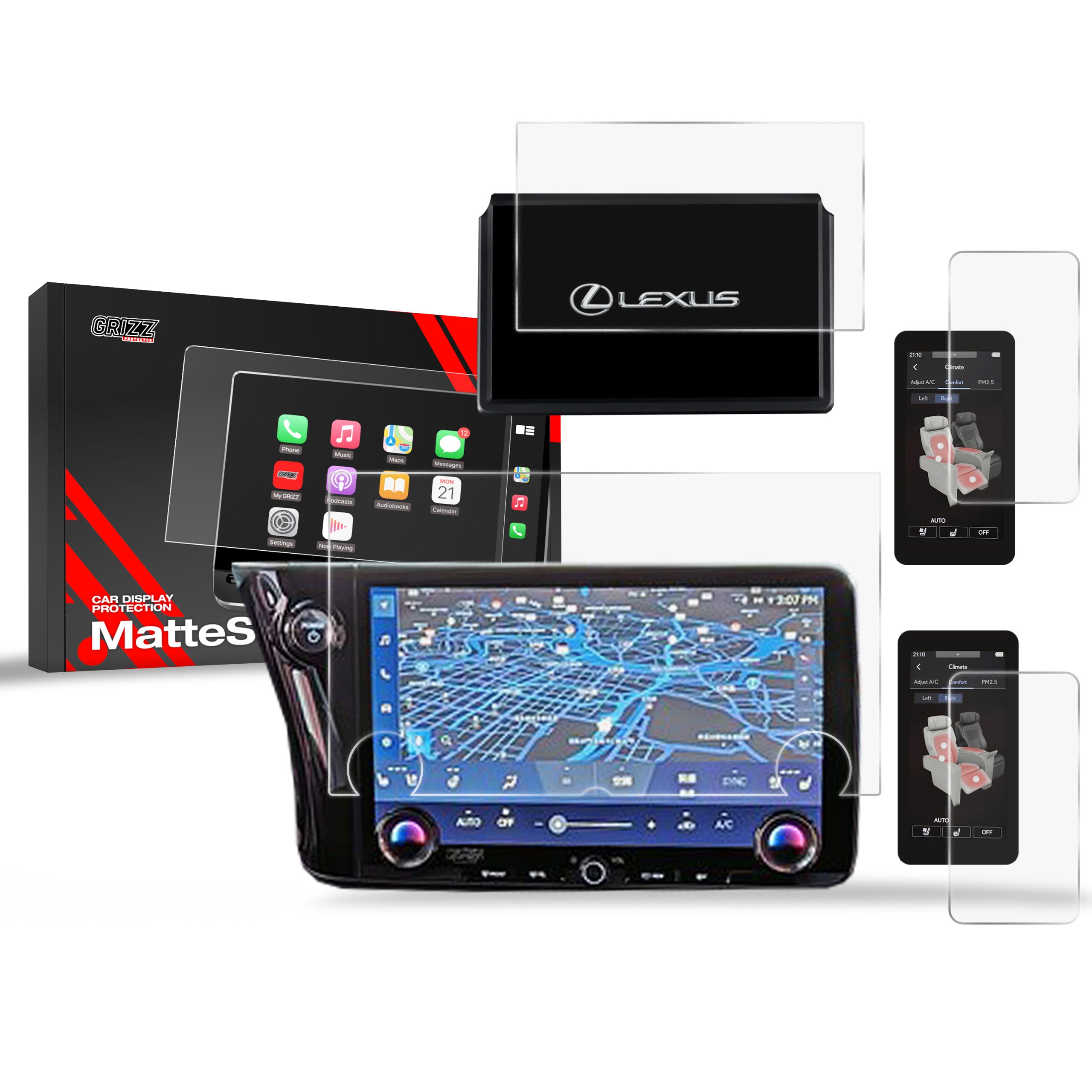Matte Autodisplayfolie 4in1 für Lexus LM (2023-2026), Grizz Protector