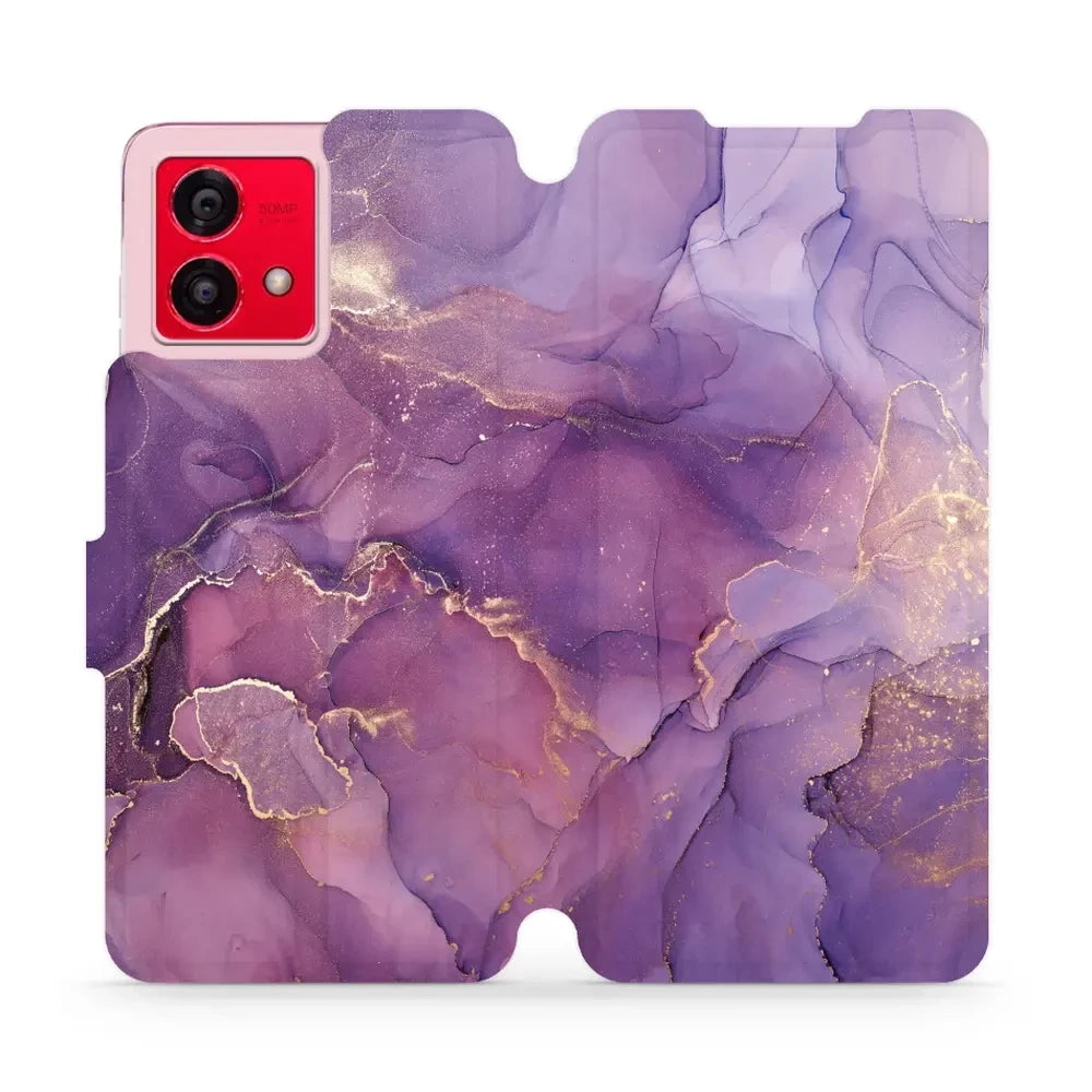 Handyhülle mit klappe für Motorola Moto G84 5G, Mobiwear Book, Violett